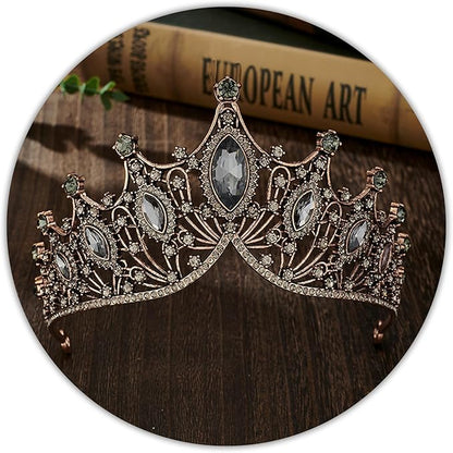 TAROSE Silver Tiaras for Women and Girls, Crystal Gold Crowns for Women, Hair Accessories for Bride/Halloween/Prom/Birthday