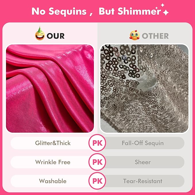30x10ft Shimmer Hot Pink Sequin Backdrop Curtain for Parties-6 Panels 5x10ft Thick Wrinkle Free Glitter Fuchsia Photo Backdrop Drapes Curtains for Wedding Hot Pink Theme Party Photography Background