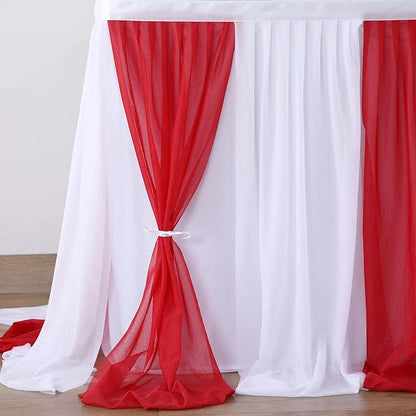 Circus Table Skirt Red White Striped Tulle Table Skirts for Rectangle Table Birthday Carnival Circus Party Decorations 9ft