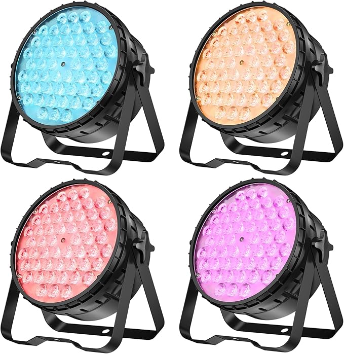 Big Dipper LED Stage Lights Par Lights 54X4W RGBW 4in1 Bright Lighting with High CRI Master-Slave DMX 512 Sound Activated Uplights for Event Concert Club Church 4 Pack