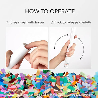 Ultimate Confetti Wand 14 inch Confetti Launcher Wand, Turquoise, 8 Pack - Great for Parties, Weddings and Events Tissue, Metallic and Biodegradable Options