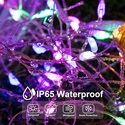 Easter String Lights Battery Operated, 2 Pack Mutilcolor LED Fairy Lights 16FT 50LED Silver Wire String Light Waterproof Easter Fairy Light Indoor Ourdoor for Bedroom Spring Party Christmas Decor
