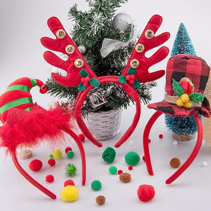 BQTQ 15 Pieces Christmas Headbands Party Hats Headbands for Christmas Holiday Favour