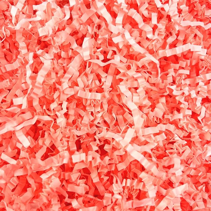 ZEBMOON 2 LB Pink Crinkle Cut Paper Shred Filler Great for Gift Wrapping, Basket Filling, Birthday, Wedding, Halloween, Thanksgiving, Christmas Day, New Year Party Decorations Filling Supplies