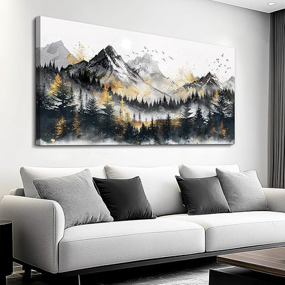 FUHAIHUA Canvas Wall Art For Living Room Large Wall Decorations For Office Bedroom Walls Mural Forest Mountain Landscape Paintings Abstract Wall Pictures Artwork Aesthetic Room Home Decor 30x60 In
