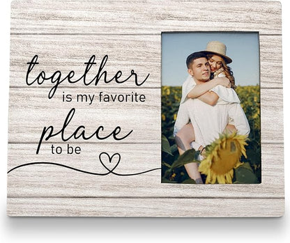 Engagement Picture Frame 8x10, Wedding Picture Frame, Engaged Gifts for Couple, Engagement Gifts for Newly Engaged Couples Him Her, Together is My Favorite Place Photo Frame 5x7