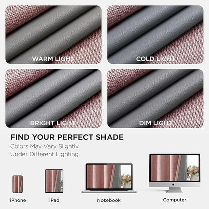 Joydeco Blackout Curtains 120 Inches Long 2 Panels Burg, Room Darkening Curtains for Bedroom, 100% Black Out Textured Thermal Drapes Privacy Protection 2 Panels Set(W52 x L120 Inch, Pink)