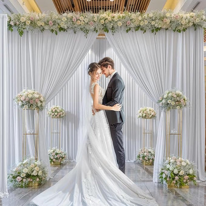 6 Panels Silver Grey Backdrop Curtain for Parties Wedding Wrinkle Free Silver Grey Photo Curtains Backdrop Drapes Fabric Decoration for Birthday Party Baby Shower 30ft(W) x 10ft(H)