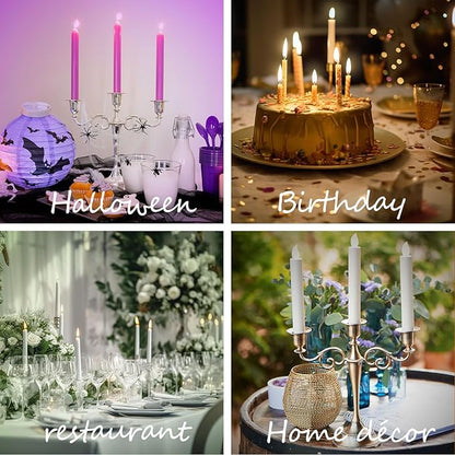 Copper Candle Holder，5 Wick Metal Candle Holders for Taper Candles（10.6 inch Tall Candelabra, for 1/2-1 inch Pillar Candles Diameter Each）,Centerpiece Elegant Decoration Piece for Table