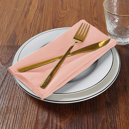 Cloth Napkins 20x20 inch Washable Polyester Dinner Napkins Soft Table Napkins for Wedding Party Dining Banquet(Dusty Pink,50PCS)