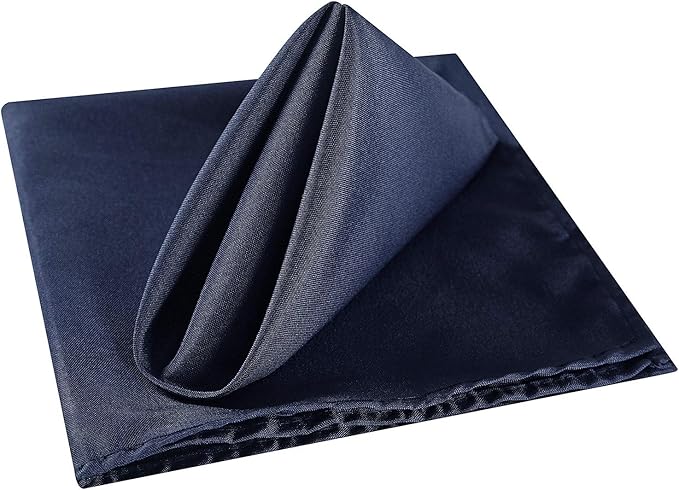Cloth Napkins 17x17 inch Washable Polyester Dinner Napkins Soft Table Napkins for Wedding Party Dining Banquet(Navy,100PCS)