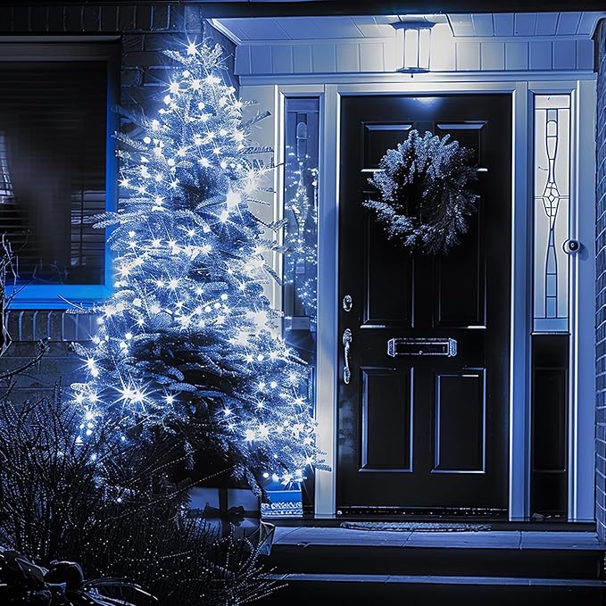 TW SHINE C6 Christmas String Lights, 200 LED 66 FT, 8 Modes, Waterproof, Connectable, White