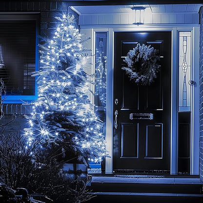 TW SHINE C6 Christmas String Lights, 200 LED 66 FT, 8 Modes, Waterproof, Connectable, White