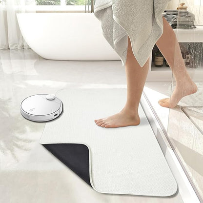 Bath Mat,Ultra Thin Bathroom Rugs,Rubber Bath Mats for Bathroom,No Slip Bath Rugs,Quick Dry,Machine Washable,Low Pile,Absorbent,Shower Outside,Sink,Home Decor Accessories.Cream,1'8"x2'8"(20x32inch)
