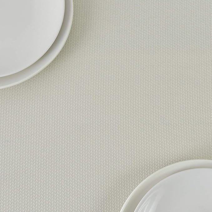 maxmill Textured Rectangular Tablecloth Water Resistance Antiwrinkle Spillproof Soft Jacquard Table Cloth for Dining Room, Buffet Banquet Parties and Holiday Dinners, 60 x 104 Inch, Ivory