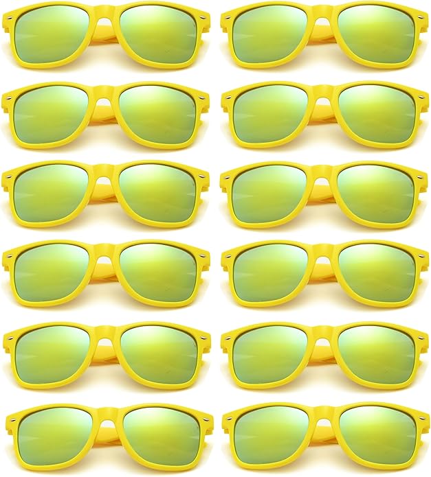 Eyegla 8/12/18 Pack Neon Sunglasses Bulk Colorful Multipack Party Sunglasses Retro Glasses Party Favor for Adult Men Women