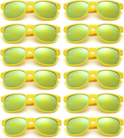Eyegla 8/12/18 Pack Neon Sunglasses Bulk Colorful Multipack Party Sunglasses Retro Glasses Party Favor for Adult Men Women