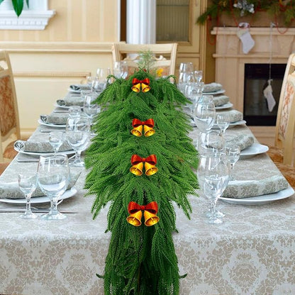 2Pcs 6 FT Artificial Norfolk Pine Garlands, Realistic Christmas Garland Thickness Real Touch Winter Greenery Garland for Table Mantle Wall Indoor Outdoor Christmas Decor