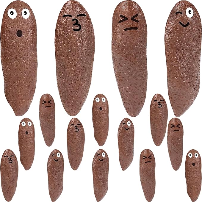 Poop Slingshot 12pcs Fake Poop Toys for Kids Stocking Stuffers, Funny Gag Gifts Bulk Party Favors Game Prizes, Sticky Poo Emotion Fidget Toys for Kids Age 3-5-7 4-8-12 Year Old Boys Girls Teens Adults