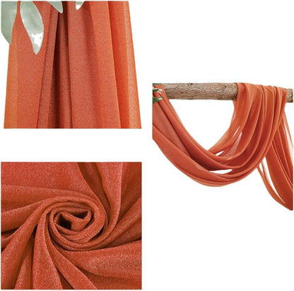 Arch Drapes for Wedding Arch Draping Fabric Terracotta Sheer Backdrop Curtain for Ceremony Bridal Party Decor 6 Yards 19Ft Length x 28" Width 1 Panel