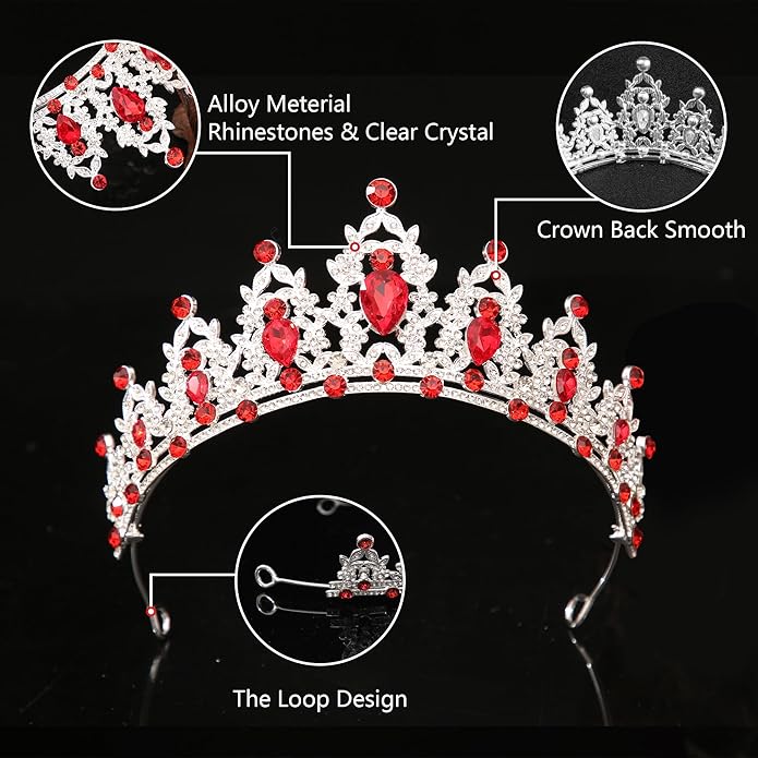 Kamirola - Queen Crown and Tiaras Princess Crown for Women and Girls Crystal Headbands for Bridal, Princess for Wedding and Party（01）