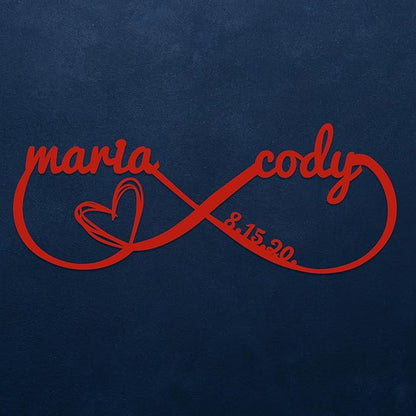 Personalized Valentines Day Metal Wall Sign, Custom Infinity Heart Love Couple Name Sign, Valentine Day Couple Gift, Metal Engagement Sign, Wedding Gift For Husband and Wife, Home Decoration