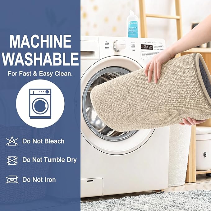 OLANLY Thick Memory Foam Bath Mat Rug 40x32, Extra Soft Absorbent Bathroom Rug, Quick Dry Bath Mats, Non-Slip, Machine Washable Carpet for Bathroom, Tub and Shower, Home Decor Accessories, Beige