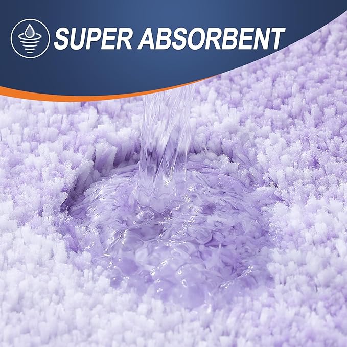OLANLY Bathroom Rugs Mat 44x24, Extra Soft Absorbent Microfiber Bath Rug, Rubber Backing, Quick Dry, Machine Washable Bath Mats for Bathroom Floor, Tub and Shower, Home Decor Accessories, Light Purple