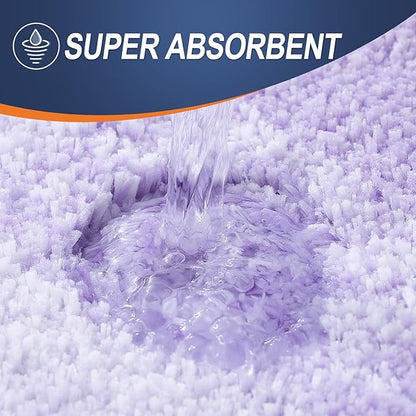OLANLY Bathroom Rugs Mat 44x24, Extra Soft Absorbent Microfiber Bath Rug, Rubber Backing, Quick Dry, Machine Washable Bath Mats for Bathroom Floor, Tub and Shower, Home Decor Accessories, Light Purple