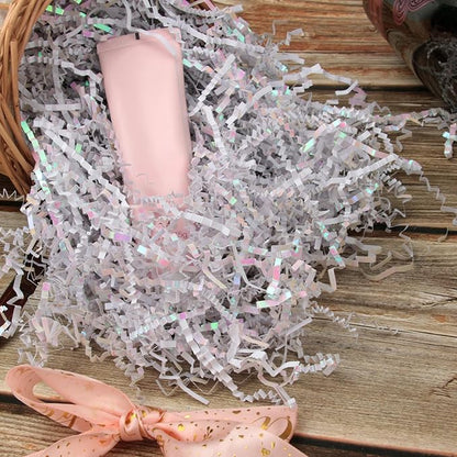 2 LB Crinkle Paper Shred Sparkly Diamond White Gift Basket Filler Birthdays Weddings Valentines Day Party Decorations