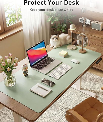 Aothia Faux Leather Desk Mat - Large Mouse Pad, Non-Slip PU Leather Blotter, Waterproof Writing Surface for Office and Home (Aqua, 40" x 24")