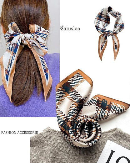 Neck Scarf For Womens Silky Head Scarves Hair Bandanas Square Scarf Fashion Accessories lightweight