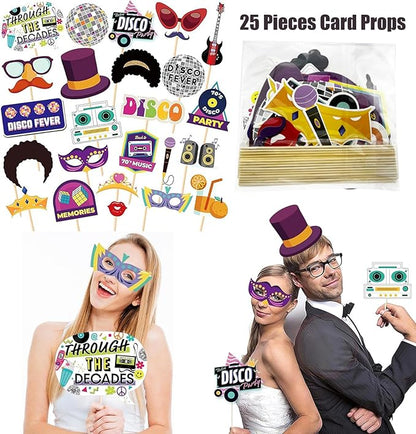 50 Pcs Rock Party Photo Booth Props Set for Adults, Funny Rock Star Party Sunglasses, Hats, Wigs, Inflatable, Photo Booth Props Kits for Graduation, Wedding, Birthday, Bachelorette and All Occasions