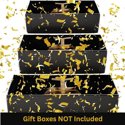 Razzle-Dazzle, Confetti Explosion Gift Box Insert 3pk Gold (DIY). Show Them How Much You Cherish Them With Our Exploding Surprise Confetti Add-On. (Gold: 3 Pack)