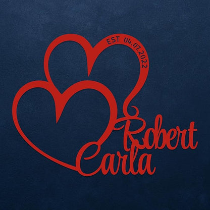 Personalized Valentines Metal Wall Sign, Custom Infinity Heart Love Couple Name Sign, Valentine's Wedding Gifts for Couples, Metal Engagement Sign, Home Decoration, Gift for Anniversary