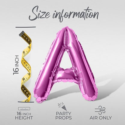 Letter Balloons - LOVE IS IN THE AIR 16" Inch Alphabet Letters Foil Mylar Balloon Valentines Day Party Banner (Pink)