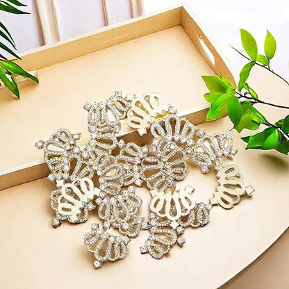 30PCS Crown Rhinestone Jewelry Embellishment for DIY Handmade Hair Accessories Sneakers, Clothes, Party Decorations Gift Box ，Dress，Rhinestone Alloy Appliques Decorative Home Decor (Gold)