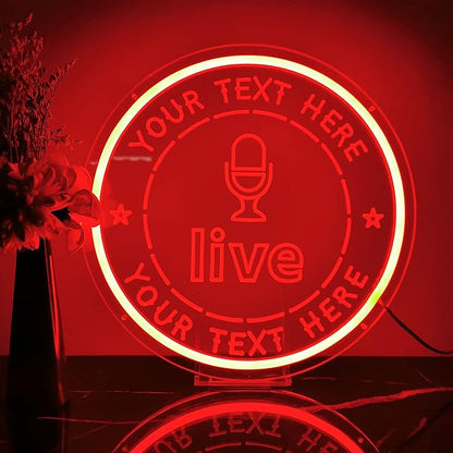 Custom Live On Air Neon Signs for Wall Decor, Personalized LED Live Neon Light Handmade Sign Gift for Twitch Tiktok Youtube Streamer Gamer, Studio Game Room Bedroom Art Decoration