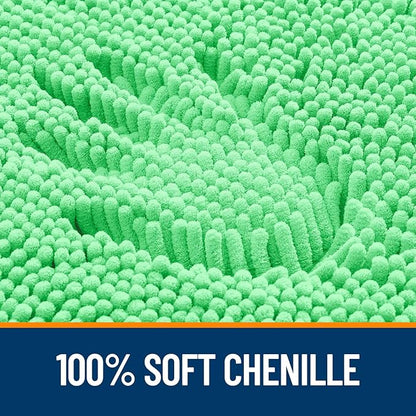 OLANLY Bathroom Rugs 30x20, Extra Soft Absorbent Chenille Bath Rugs, Rubber Backing Quick Dry, Machine Washable Bath Mats for Bathroom Floor, Tub and Shower, Home Decor Accessories, Mint Green