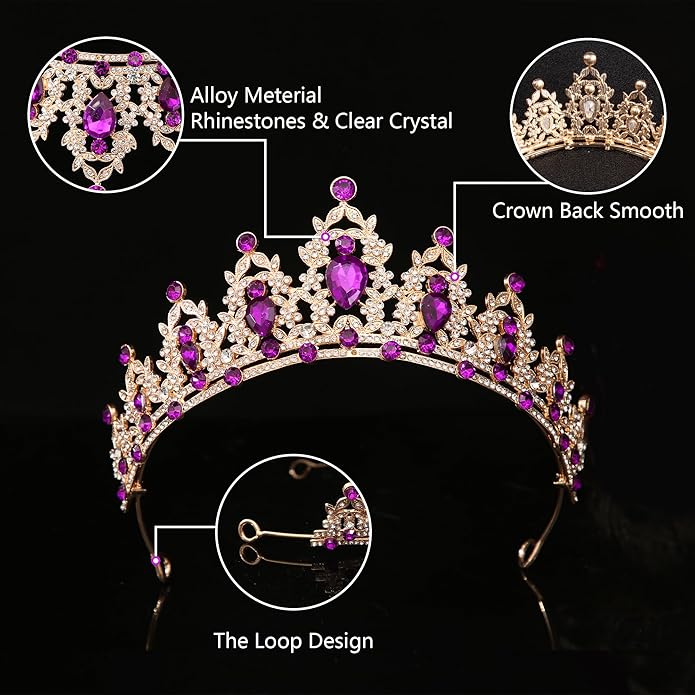 Kamirola - Queen Crown and Tiaras Princess Crown for Women and Girls Crystal Headbands for Bridal, Princess for Wedding and Party（01）