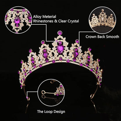 Kamirola - Queen Crown and Tiaras Princess Crown for Women and Girls Crystal Headbands for Bridal, Princess for Wedding and Party（01）