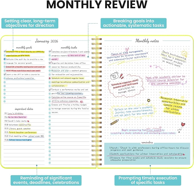 Monthly Planner 2026-2027, 2 Year Months Calendar Planner 2026-2027, Runs from January 2026 - Decembe 2027, 7" x 10", 24 Months, Perfect for School Office Home Planning - Lemon Yellow