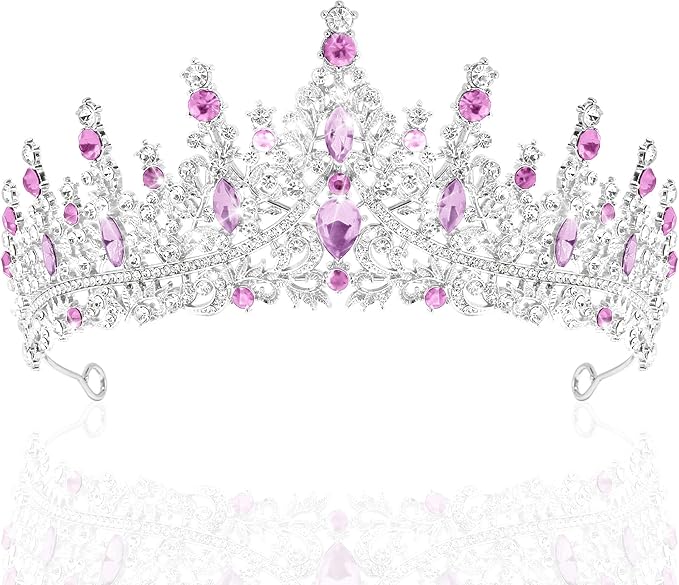TAROSE Silver Tiaras for Women and Girls, Crystal Gold Crowns for Women, Hair Accessories for Bride/Halloween/Prom/Birthday