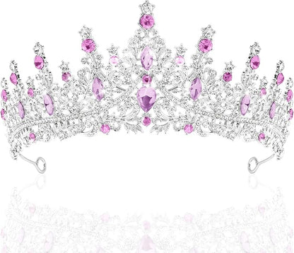 TAROSE Silver Tiaras for Women and Girls, Crystal Gold Crowns for Women, Hair Accessories for Bride/Halloween/Prom/Birthday
