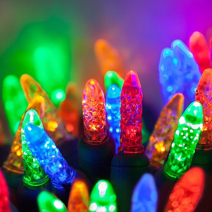 Wintergreen Lighting 50 M5 LED Multicolor Christmas Tree Lights Multicolor Mini Lights, 17 Ft, String Lights for Bedroom Dorm Room Lights Party Indoor-Outdoor Christmas Lights LED String Lights