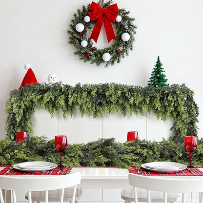 6FT Real Touch Christmas Cedar Garland – Thickness Faux Greenery Garland for Mantel, Fireplace, Table & Doorway | Realistic Indoor Outdoor Holiday Décor (1 Pack)