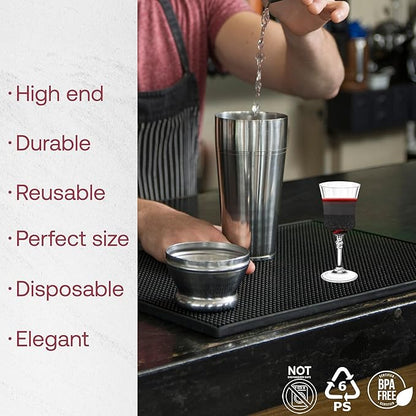 Smarty Had A Party Disposable Goblets, 48 Clear Crystal-Cut Wine High-End Plastic Glasses, 11 oz Plastic Water Goblets Bulk, Disposable Wine Glasses with Stem for Parties, Weddings and Events