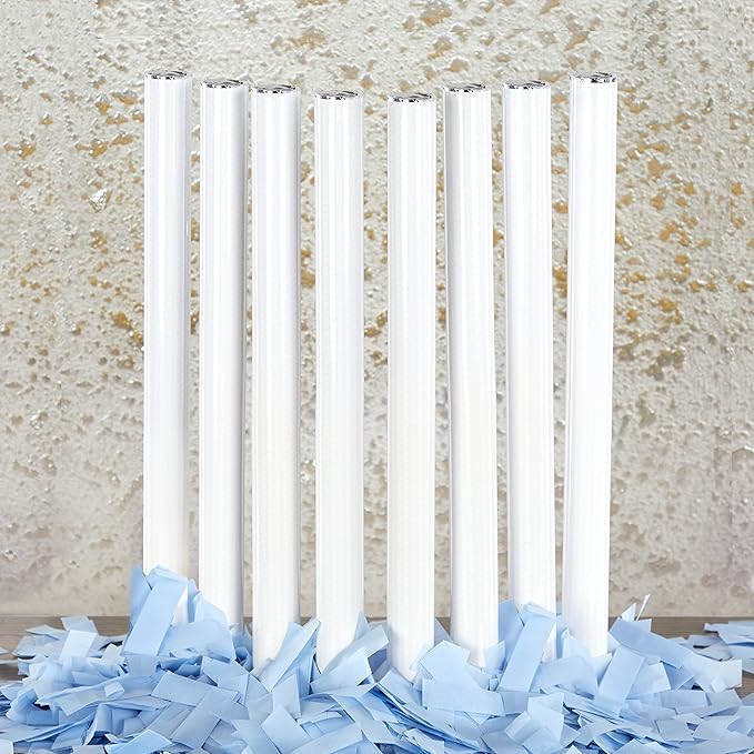 Ultimate Confetti Wand 14 inch Confetti Launcher Wand, Baby Blue, 8 Pack - Great for Parties, Weddings and Events Tissue, Metallic and Biodegradable Options
