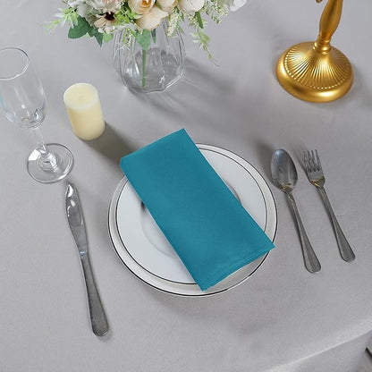 Cloth Napkins 20x20 inch Washable Polyester Dinner Napkins Soft Table Napkins for Wedding Party Dining Banquet(Caribbean Blue,25PCS)