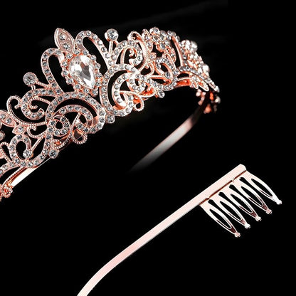 Princess Crown for Women, Crystal Queen Tiaras for Girls Bridal Hair Accessories Gifts for Birthday Wedding Prom, Bridal Party, Pageant, Halloween Christmas Costume